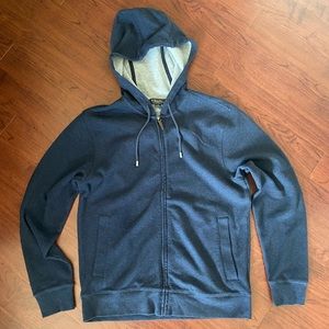 Brooks Brothers Navy Blue Full-Zip Hooded Sweatshirt - Men’s Medium Hoodie